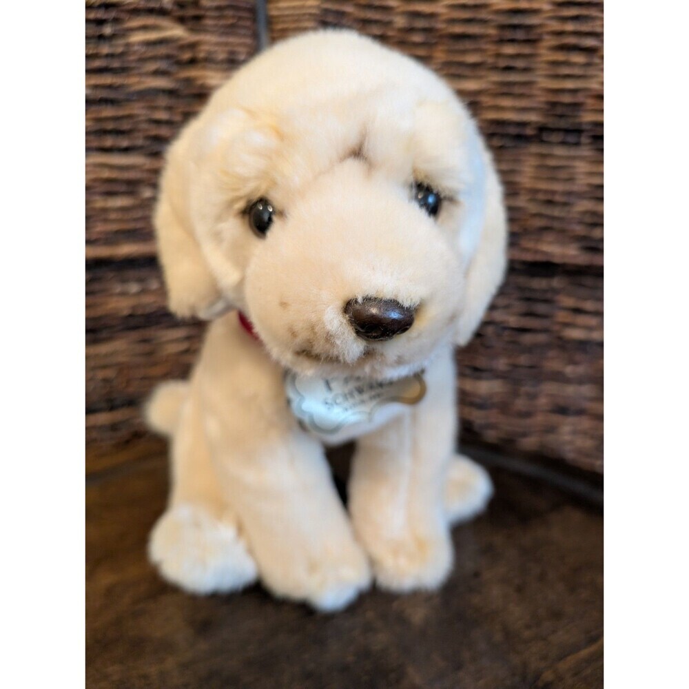 FAO Schwarz 10" Labrador Golden Retriever Puppy Plush Stuffed Animal Dog Gift